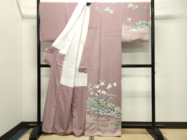 平和屋着物●訪問着　友禅　作家物　風景花文　正絹　逸品　CABM4908gh