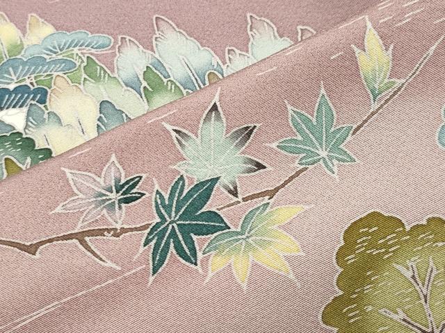 平和屋着物●訪問着　友禅　作家物　風景花文　正絹　逸品　CABM4908gh