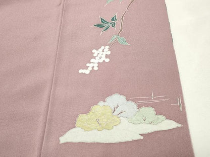 平和屋着物●訪問着　友禅　作家物　風景花文　正絹　逸品　CABM4908gh