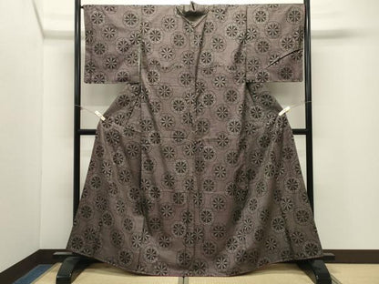 平和屋着物●本場大島紬　7マルキ　源氏車　正絹　逸品　未使用　CABM4909gh