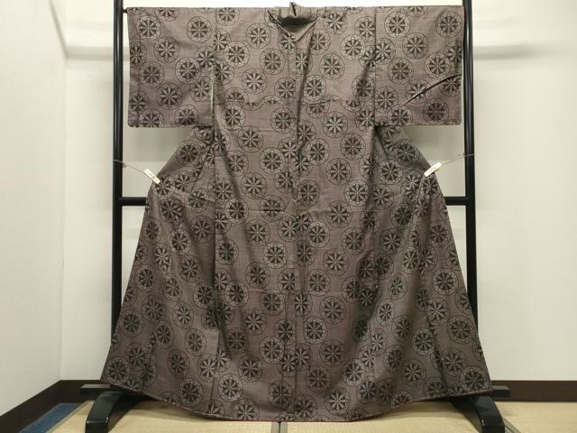平和屋着物●本場大島紬　7マルキ　源氏車　正絹　逸品　未使用　CABM4909gh