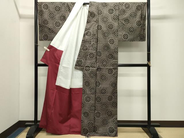 平和屋着物●本場大島紬　7マルキ　源氏車　正絹　逸品　未使用　CABM4909gh