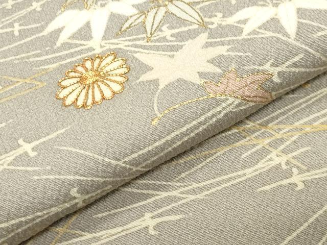 平和屋着物●訪問着　駒刺繍　こぼれ松葉花文　暈し染め　金彩　正絹　逸品　CABM4912gh