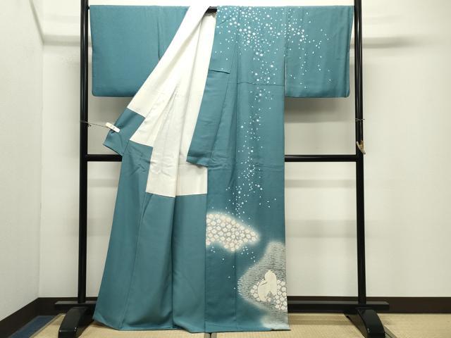 平和屋着物●東京友禅　菅有鬼一　訪問着　鷺舞桜文　暈し染め　金彩　正絹　逸品　CABM4913gh