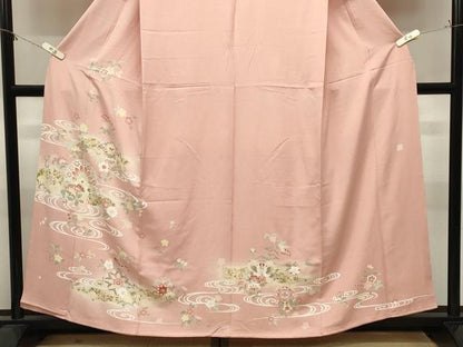 平和屋着物●訪問着　作家物　更紗花鳥文　暈し染め　金彩　正絹　逸品　CABM4917gh