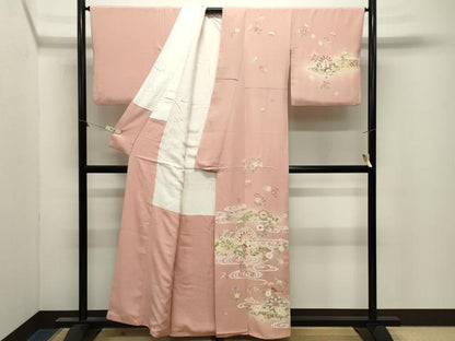 平和屋着物●訪問着　作家物　更紗花鳥文　暈し染め　金彩　正絹　逸品　CABM4917gh