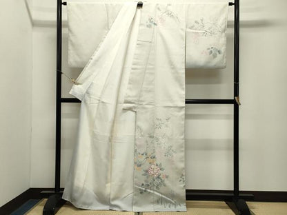 平和屋着物●訪問着　草花文　暈し染め　正絹　逸品　CABM4921gh