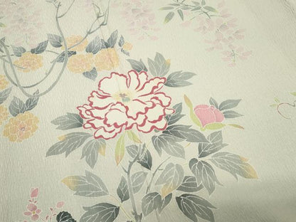 平和屋着物●訪問着　草花文　暈し染め　正絹　逸品　CABM4921gh