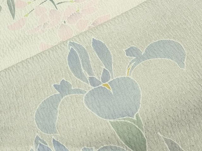 平和屋着物●訪問着　草花文　暈し染め　正絹　逸品　CABM4921gh