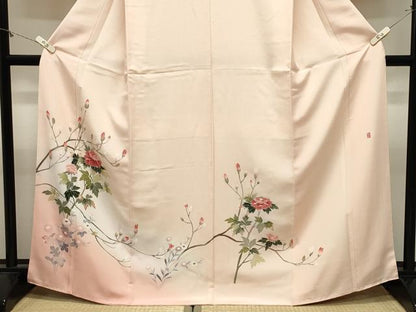 平和屋着物●訪問着　友禅　作家物　枝花文　暈し染め　正絹　逸品　CABM4926gh