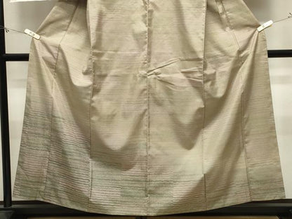 平和屋着物●本場縞大島紬　訪問着　霞文　反端付き　正絹　逸品　CABM4931gh