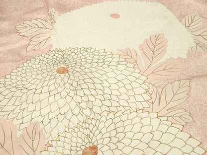 平和屋着物●豪華振袖　駒刺繍　菊花文　金彩　正絹　逸品　CABM4937gh