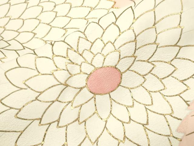 平和屋着物●豪華振袖　駒刺繍　菊花文　金彩　正絹　逸品　CABM4937gh
