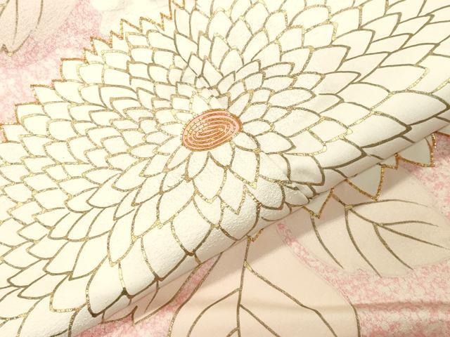 平和屋着物●豪華振袖　駒刺繍　菊花文　金彩　正絹　逸品　CABM4937gh