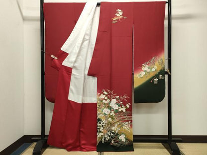 平和屋着物●豪華振袖　刺繍　束ね熨斗宝尽くし花筏文　暈し染め　金銀彩　正絹　逸品　CABM4940gh