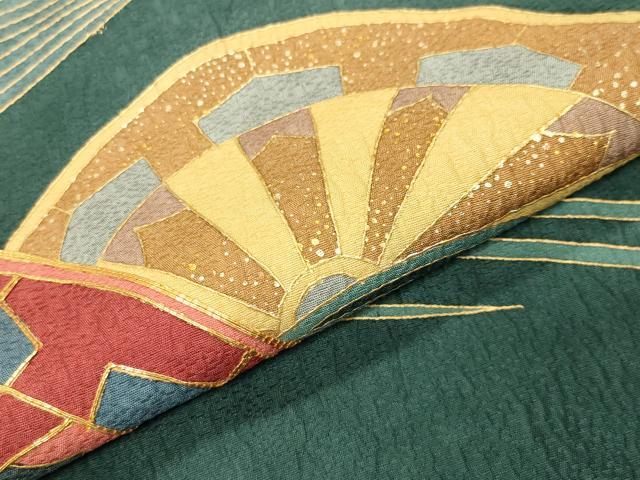 平和屋着物●豪華振袖　駒刺繍　片輪車文　金彩　正絹　逸品　CABM4941gh