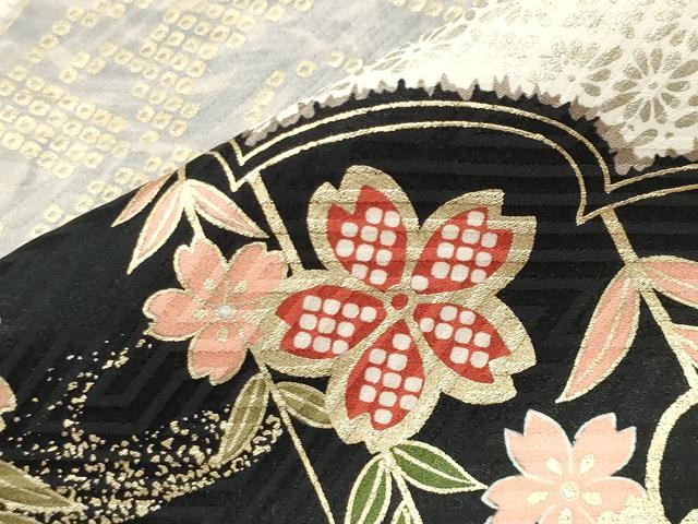 平和屋着物●豪華振袖　駒刺繍　御所車花文　金彩　やまと誂製　正絹　逸品　CABM4942gh