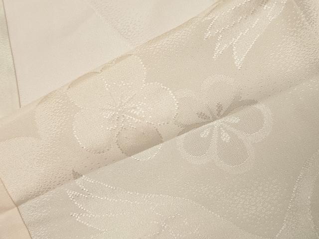 平和屋着物●振袖用長襦袢　無双仕立て　飛鶴花地紋　暈し染め　半衿刺繍　正絹　逸品　CABM4944gh