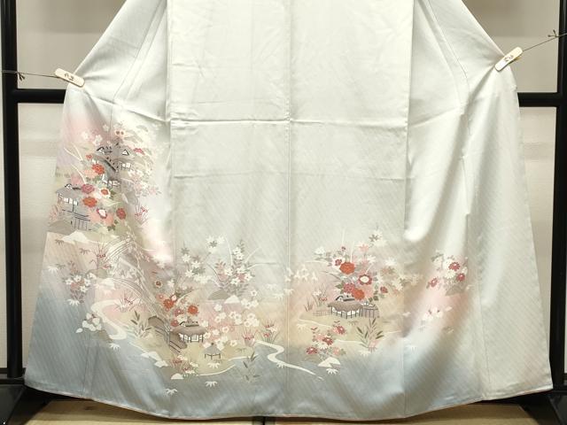 平和屋着物●訪問着　風景花文　暈し染め　金彩　近鉄扱い　正絹　逸品　CABM4946gh