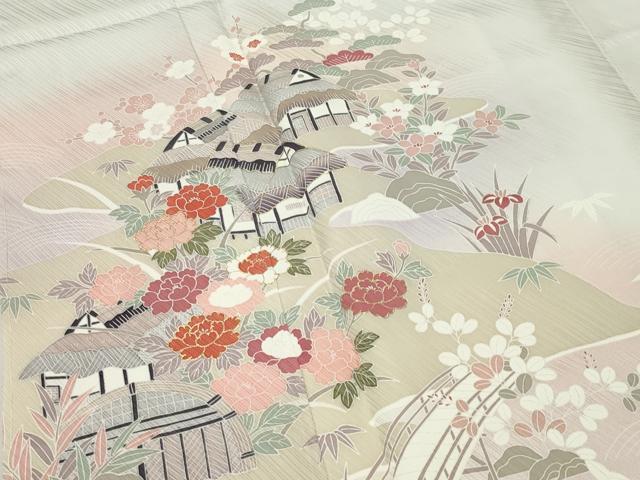 平和屋着物●訪問着　風景花文　暈し染め　金彩　近鉄扱い　正絹　逸品　CABM4946gh