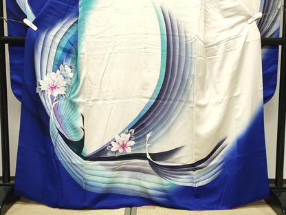 平和屋着物●豪華振袖　花鳥文　暈し染め　金銀彩　ラインストーン　鈴乃屋扱い　正絹　逸品　CABM4947gh