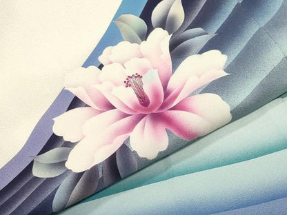 平和屋着物●豪華振袖　花鳥文　暈し染め　金銀彩　ラインストーン　鈴乃屋扱い　正絹　逸品　CABM4947gh