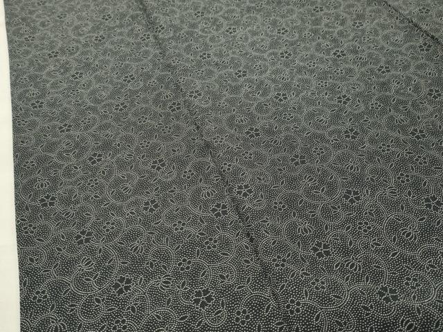平和屋着物●江戸小紋　花唐草文　黒地　正絹　逸品　CABM4954gh
