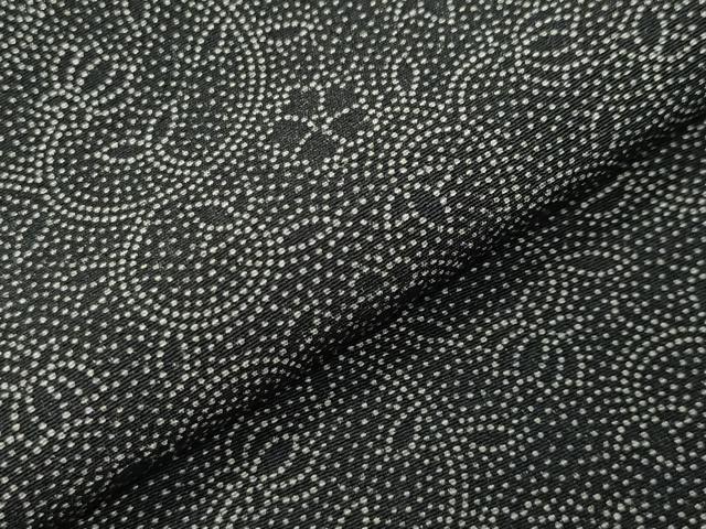 平和屋着物●江戸小紋　花唐草文　黒地　正絹　逸品　CABM4954gh