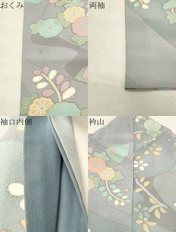 平和屋着物●上質な小紋　地紙花文　金彩　鈴乃屋扱い　正絹　逸品　CABM4957gh