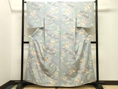 平和屋着物●上質な小紋　地紙花文　金彩　鈴乃屋扱い　正絹　逸品　CABM4957gh