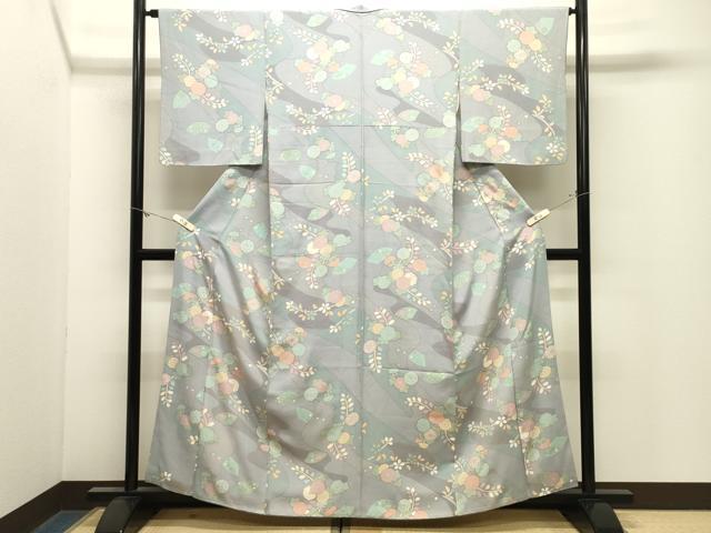 平和屋着物●上質な小紋　地紙花文　金彩　鈴乃屋扱い　正絹　逸品　CABM4957gh
