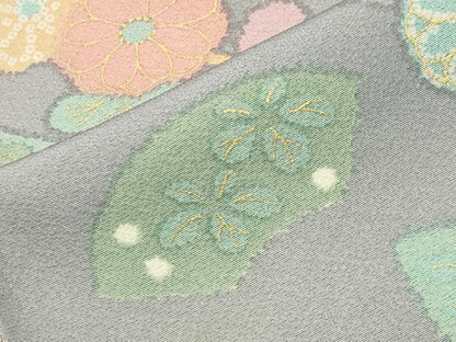 平和屋着物●上質な小紋　地紙花文　金彩　鈴乃屋扱い　正絹　逸品　CABM4957gh