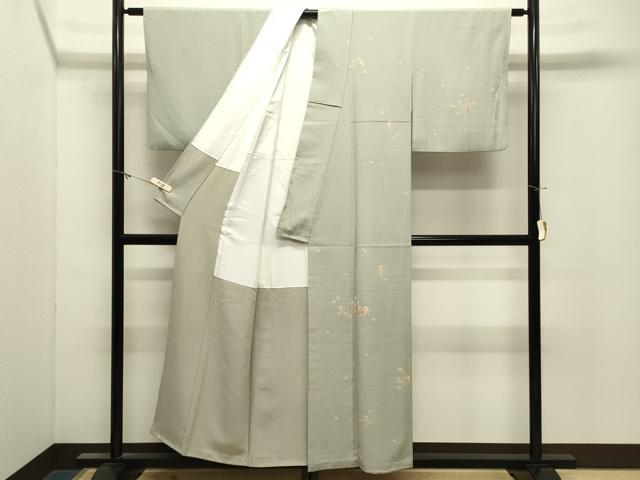 平和屋着物●訪問着　駒刺繍　花蝶文　金彩　正絹　逸品　CABM4961gh