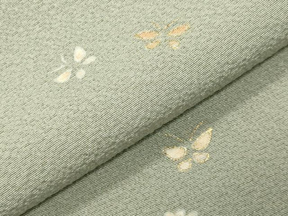 平和屋着物●訪問着　駒刺繍　花蝶文　金彩　正絹　逸品　CABM4961gh