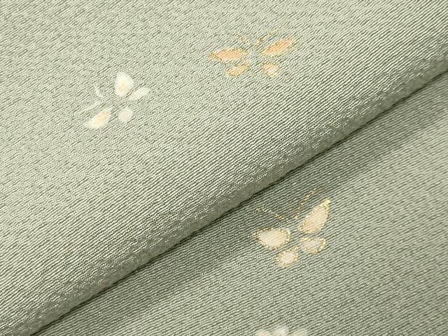 平和屋着物●訪問着　駒刺繍　花蝶文　金彩　正絹　逸品　CABM4961gh