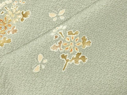 平和屋着物●訪問着　駒刺繍　花蝶文　金彩　正絹　逸品　CABM4961gh