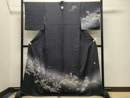 平和屋着物●訪問着　作家物　手描き　人物風景文　暈し染め　金彩　正絹　逸品　未使用　CABM4962gh