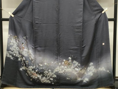 平和屋着物●訪問着　作家物　手描き　人物風景文　暈し染め　金彩　正絹　逸品　未使用　CABM4962gh