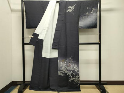 平和屋着物●訪問着　作家物　手描き　人物風景文　暈し染め　金彩　正絹　逸品　未使用　CABM4962gh