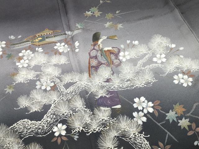 平和屋着物●訪問着　作家物　手描き　人物風景文　暈し染め　金彩　正絹　逸品　未使用　CABM4962gh