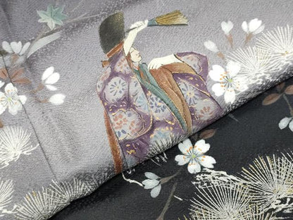 平和屋着物●訪問着　作家物　手描き　人物風景文　暈し染め　金彩　正絹　逸品　未使用　CABM4962gh
