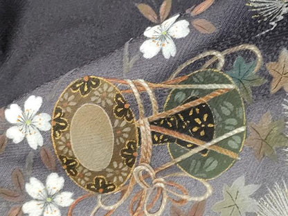 平和屋着物●訪問着　作家物　手描き　人物風景文　暈し染め　金彩　正絹　逸品　未使用　CABM4962gh