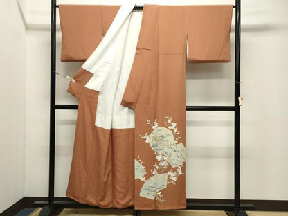 平和屋着物●名門・上野家　上野街子　清染居　色留袖　風景松竹梅文　正絹　逸品　CABM4973gh