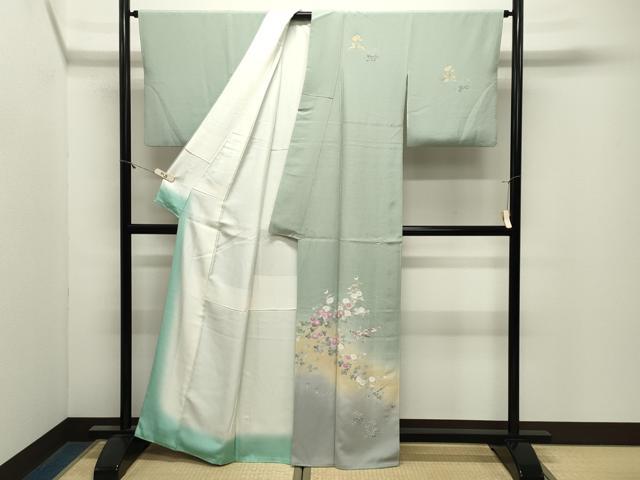平和屋着物●訪問着　友禅　横笛花文　暈し染め　正絹　逸品　CABM4976gh