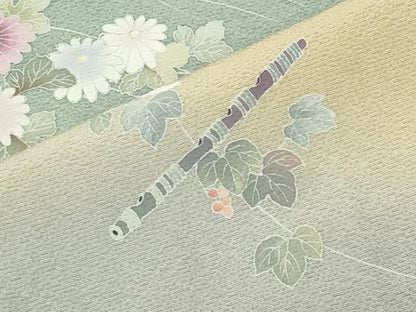 平和屋着物●訪問着　友禅　横笛花文　暈し染め　正絹　逸品　CABM4976gh