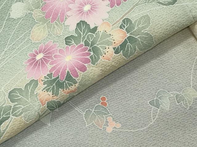 平和屋着物●訪問着　友禅　横笛花文　暈し染め　正絹　逸品　CABM4976gh