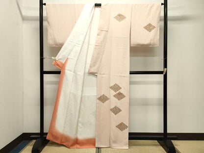 平和屋着物●訪問着　総刺繍　鳳凰菱花文　金糸　正絹　逸品　未使用　CABM4980gh
