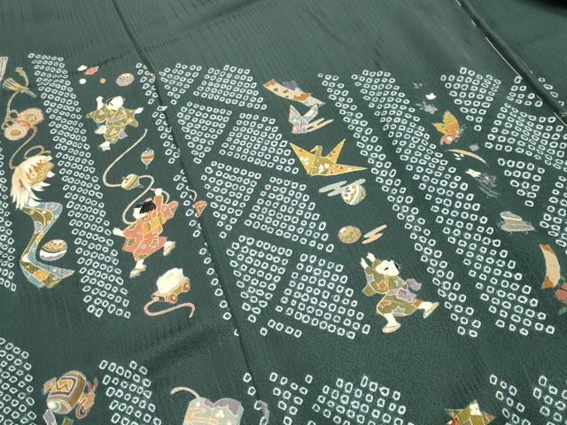 平和屋着物●訪問着　作家物　駒刺繍　童子遊び　金彩　仮絵羽　正絹　逸品　未使用　CABM4983gh