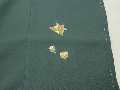 平和屋着物●訪問着　作家物　駒刺繍　童子遊び　金彩　仮絵羽　正絹　逸品　未使用　CABM4983gh