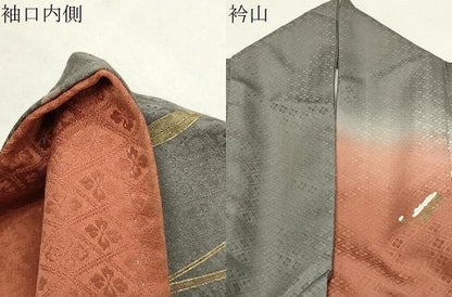 平和屋着物●訪問着　休み鳥花文　暈し染め　金彩　正絹　逸品　CABM4985gh